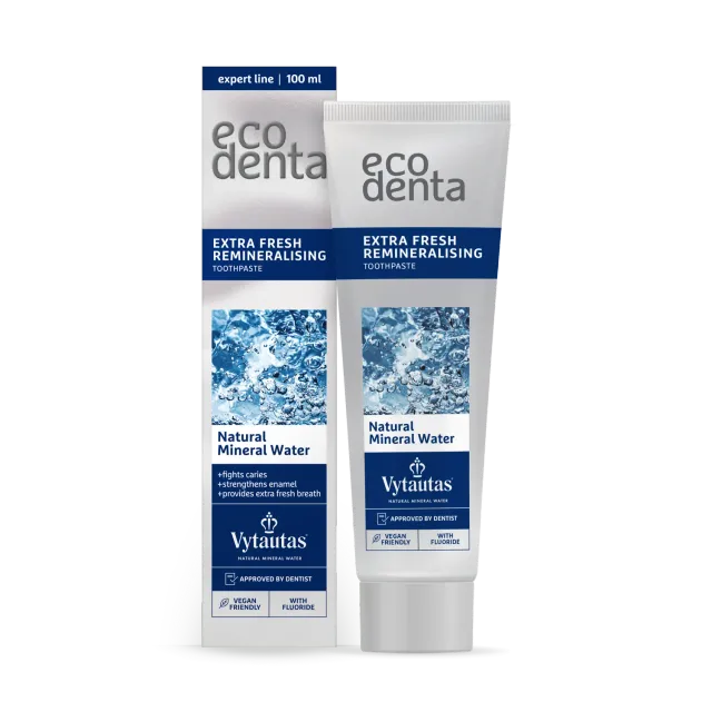 Ecodenta Extra Fresh tandpasta 100 ml med mineralvand fluor
