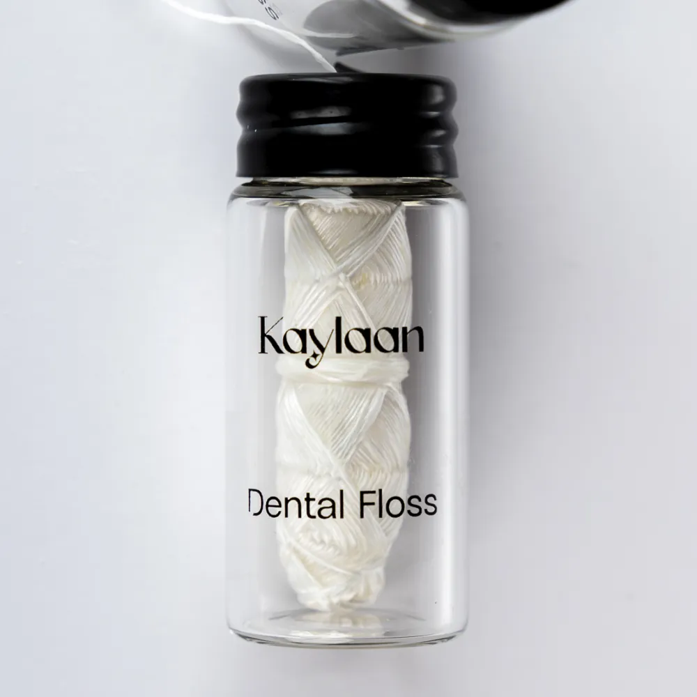 Kaylaan Eco-Friendly tandtråd plantebaseret glasbeholder