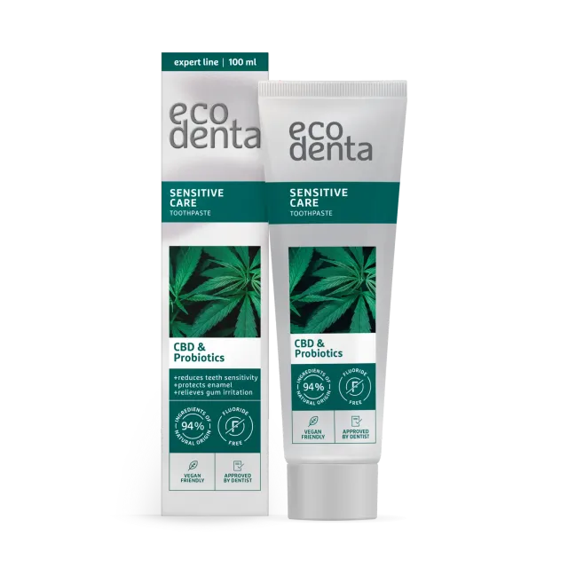 Ecodenta Sensitive tandpasta 100 ml CBD