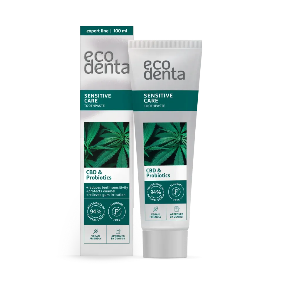 Ecodenta Sensitive tandpasta 100 ml CBD