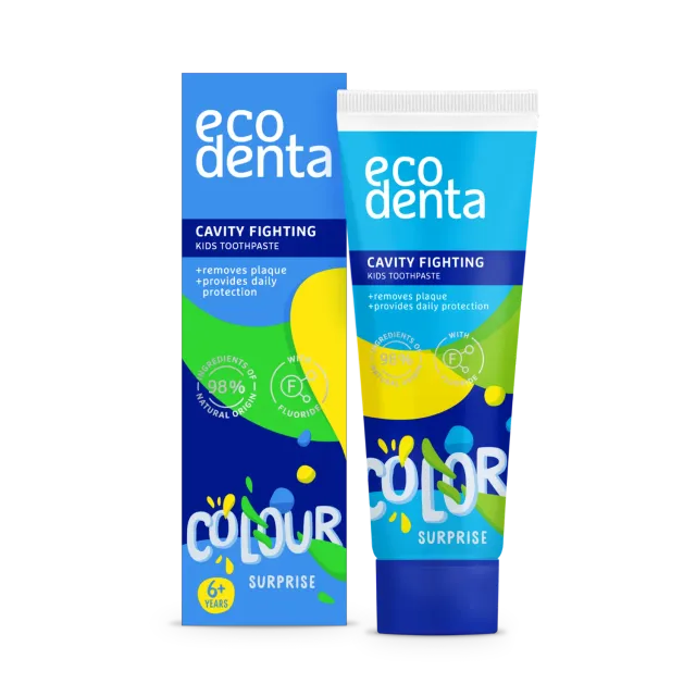 Ecodenta Colour Surprise tandpasta melon 75 ml til børn
