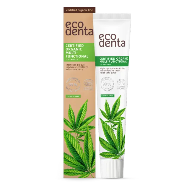 Ecodenta Multifunktionel tandpasta 75 ml hampeolie økologisk