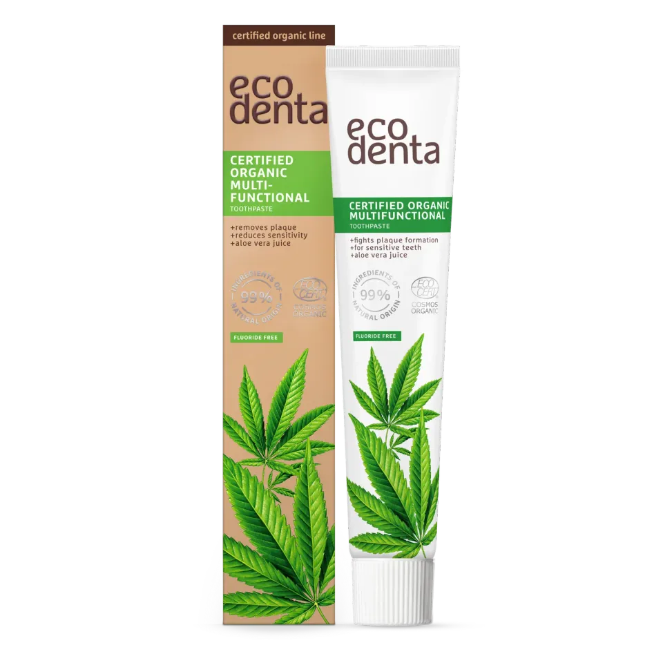 Ecodenta Multifunktionel tandpasta 75 ml hampeolie økologisk
