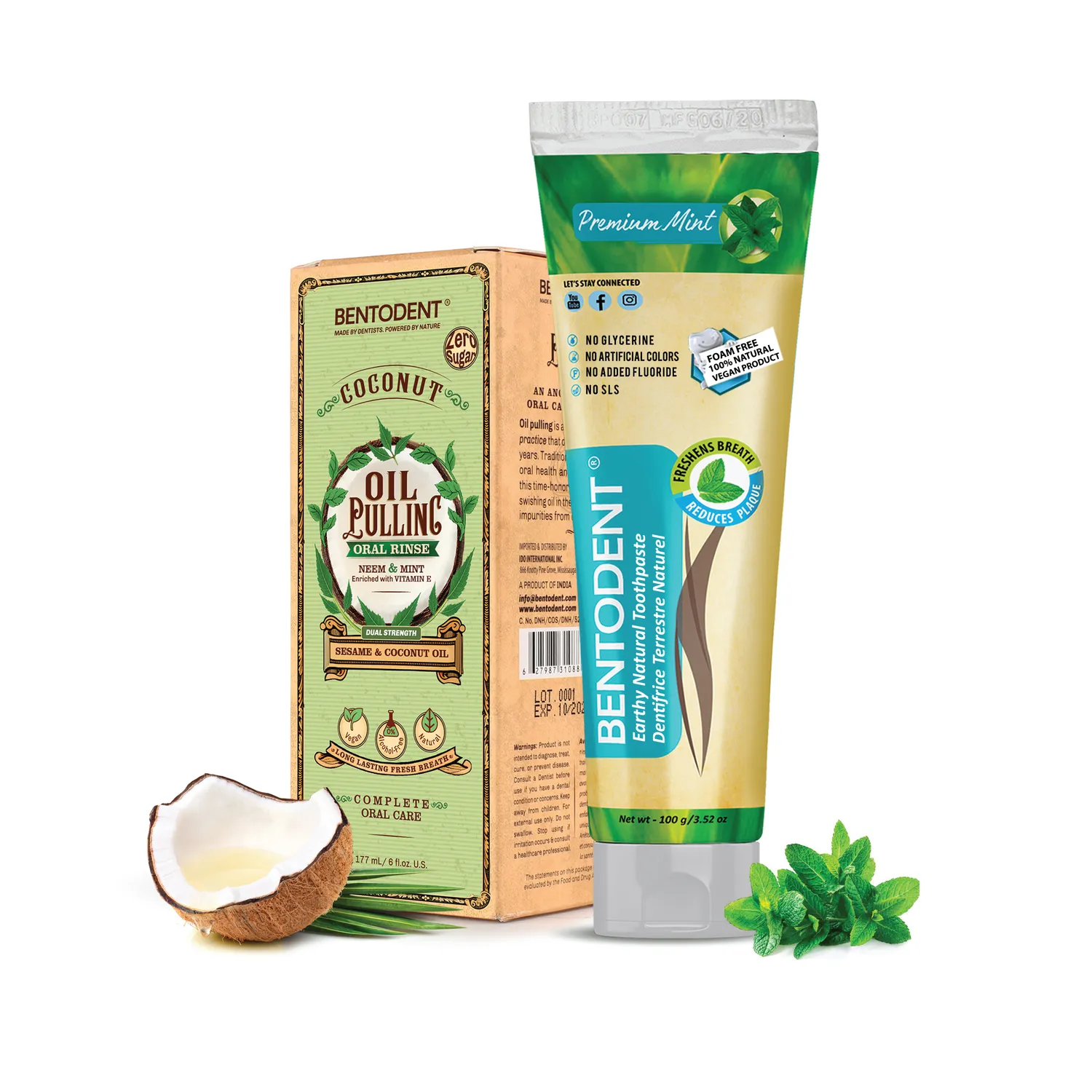 Bentodent Coconut Oil Pulling mundskyl 177 ml uden alkohol