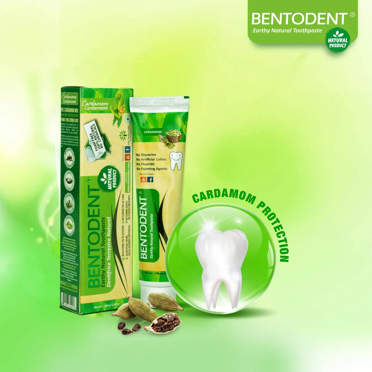 Bentodent Cardamom tandpasta 100 g fluorfri bentonitler