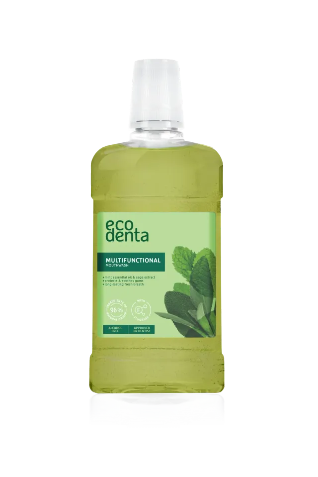 Ecodenta multifunktionel mundskyl 500 ml med salvie og mynte