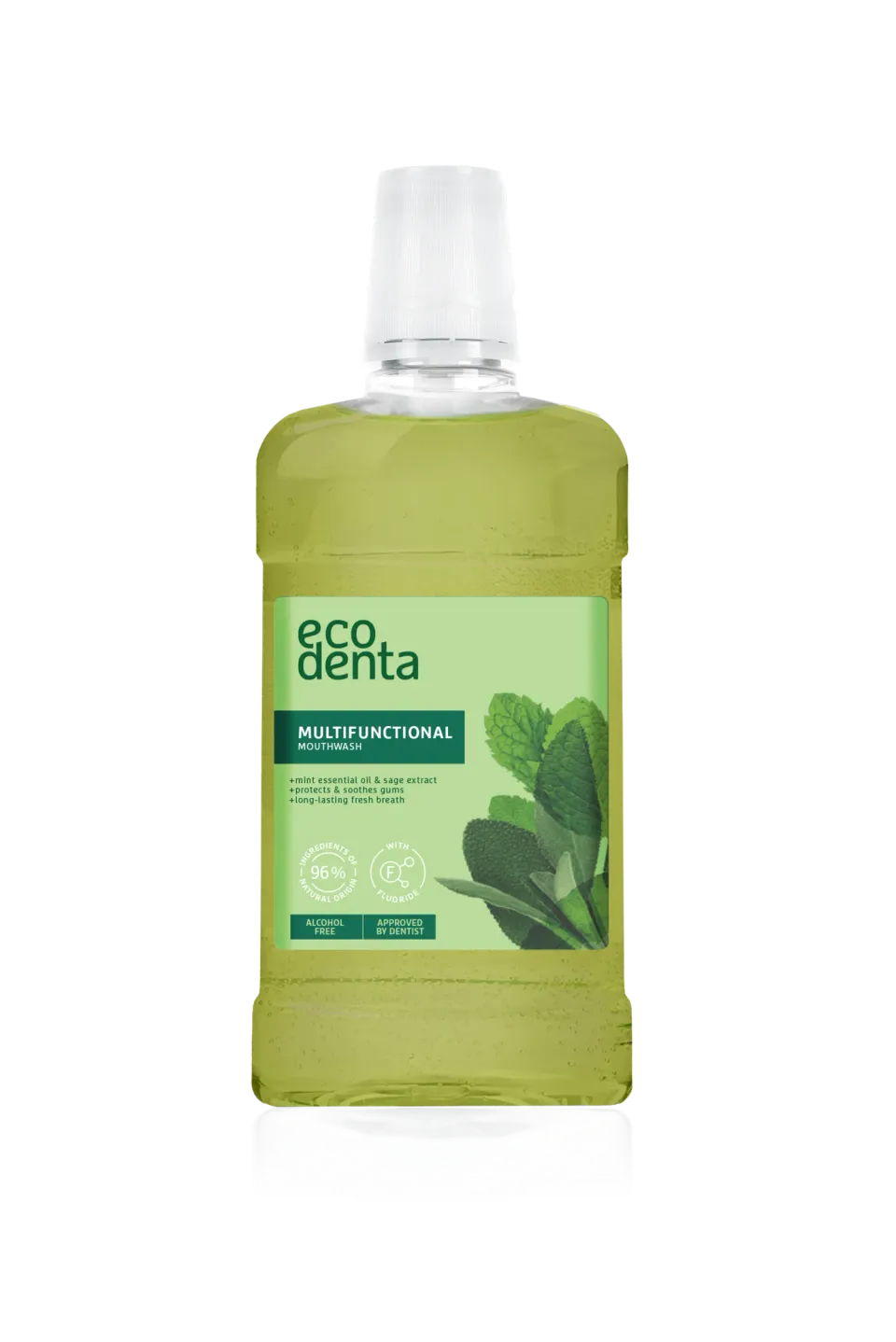 Ecodenta multifunktionel mundskyl 500 ml med salvie og mynte