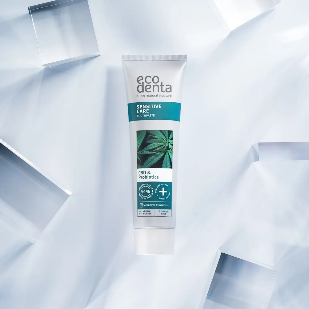 Ecodenta tandpasta CBD probiotika 100 ml sensitiv
