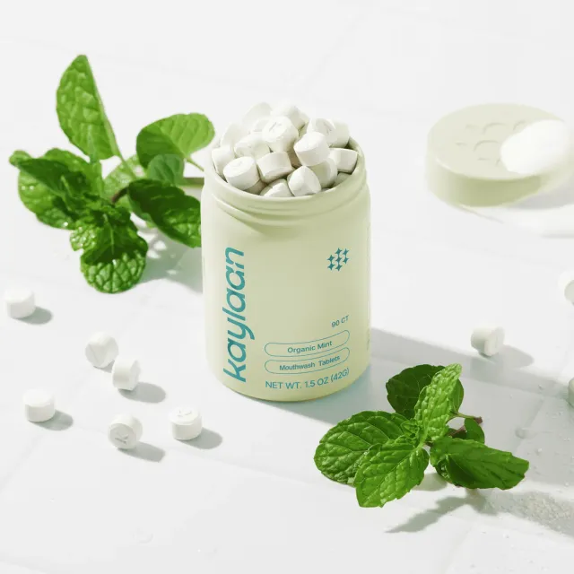 Kaylaan Natural Mint mundskyl tabletter mint remineraliserende