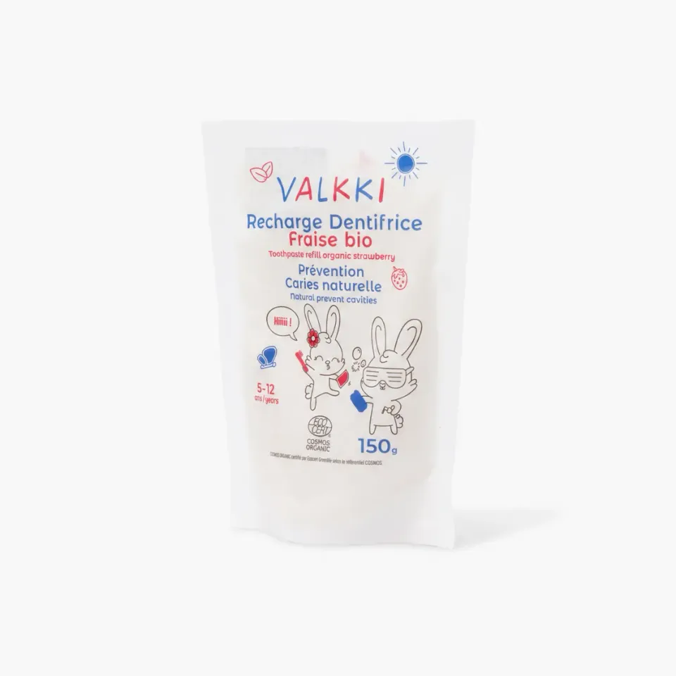 Valkki Kids tandpasta jordbær refill mild til børn