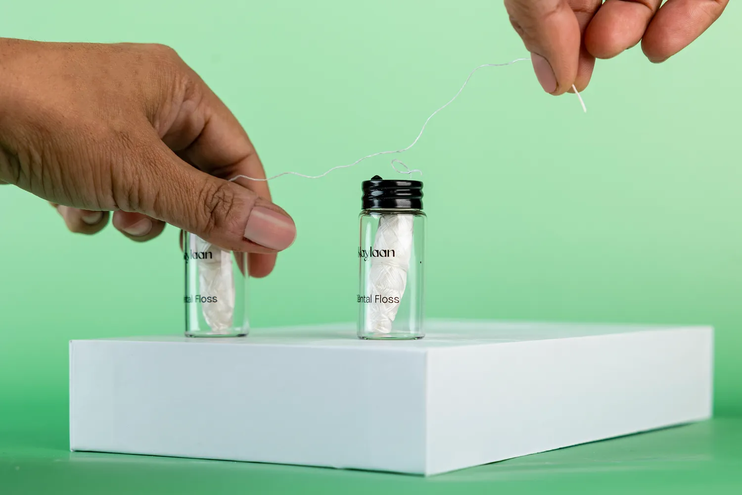 Kaylaan Eco-Friendly tandtråd plantebaseret glasbeholder