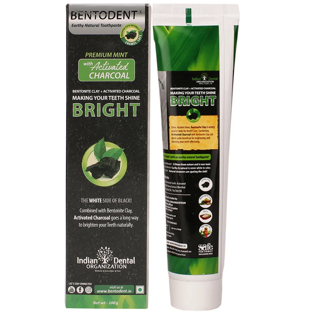 Bentodent Bentonite Clay Charcoal tandpasta 100 g whitening