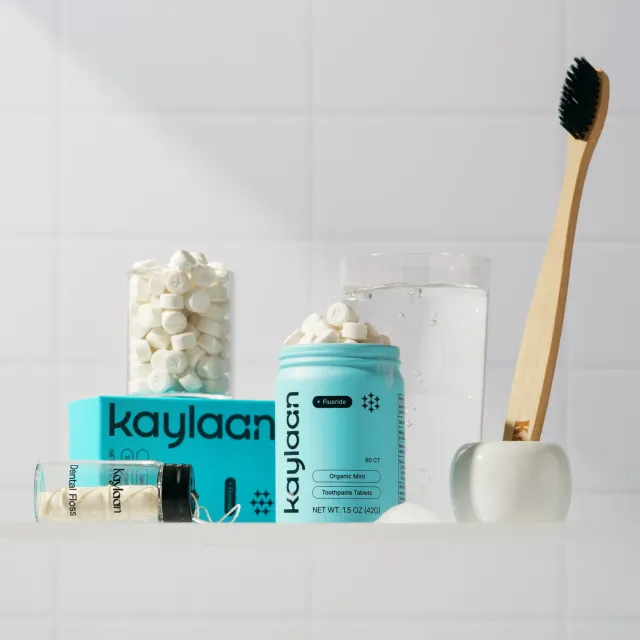 Kaylaan Fluoride Mint Daily Habit Kit tandplejesæt 90 dage