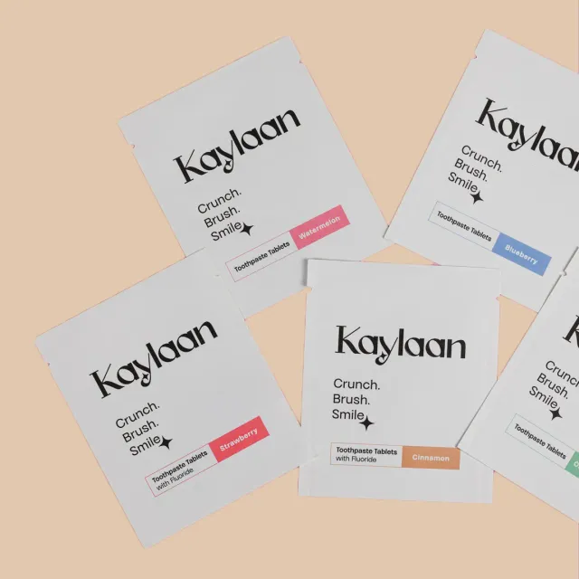 Kaylaan tandpastatabletter mix 75 stk uden fluor 5 smage