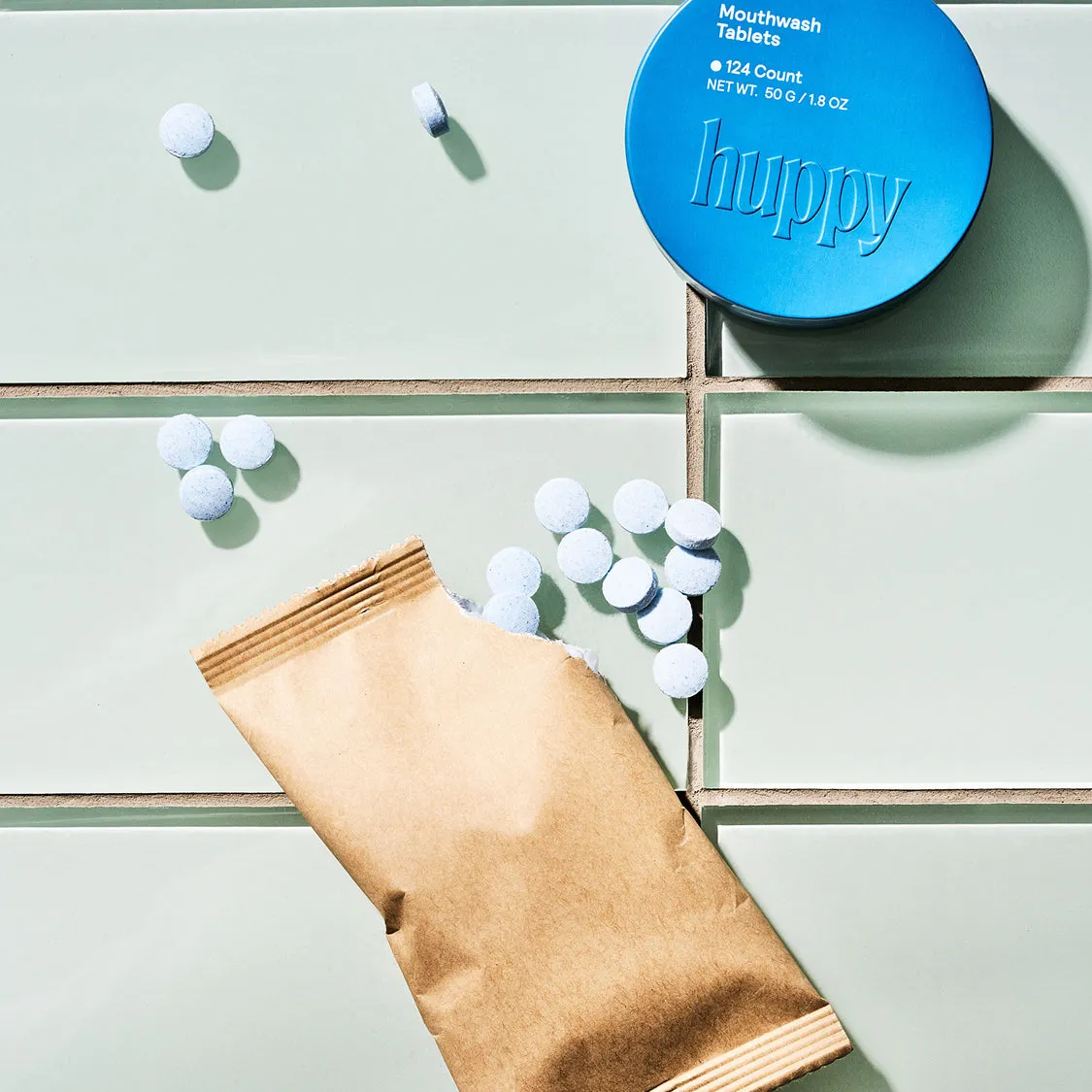 Huppy mundskyl tabletter refill fluor-fri