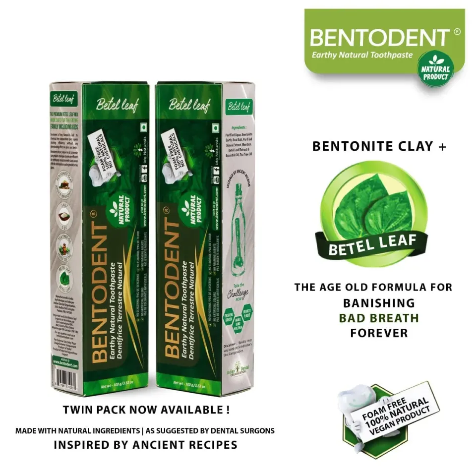 Bentodent Betel Leaf tandpasta twin pack fluorfri urte