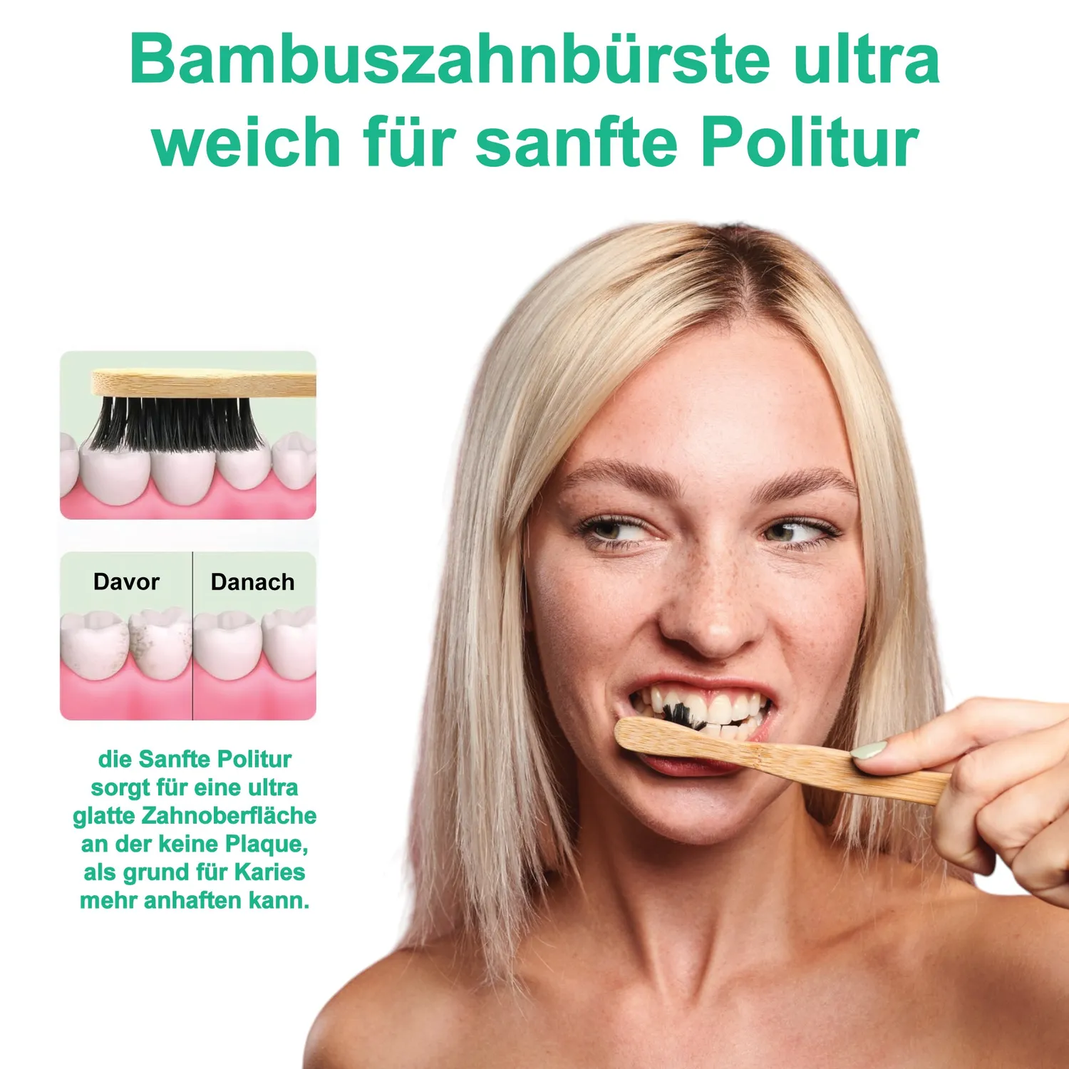 DENTTABS bambus tandbørste blød til børn og voksne