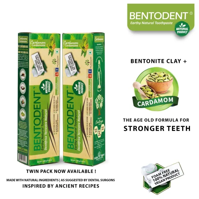 Bentodent Cardamom tandpasta 2-pak fluoridfri kardemomme