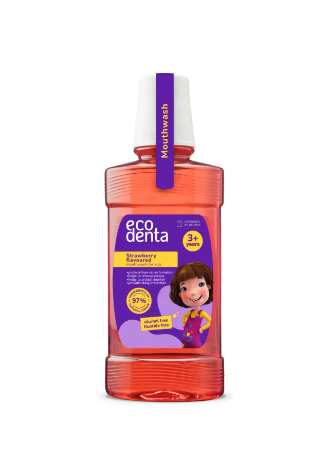 Ecodenta Kakė Makė mundskyl jordbær 250 ml til børn