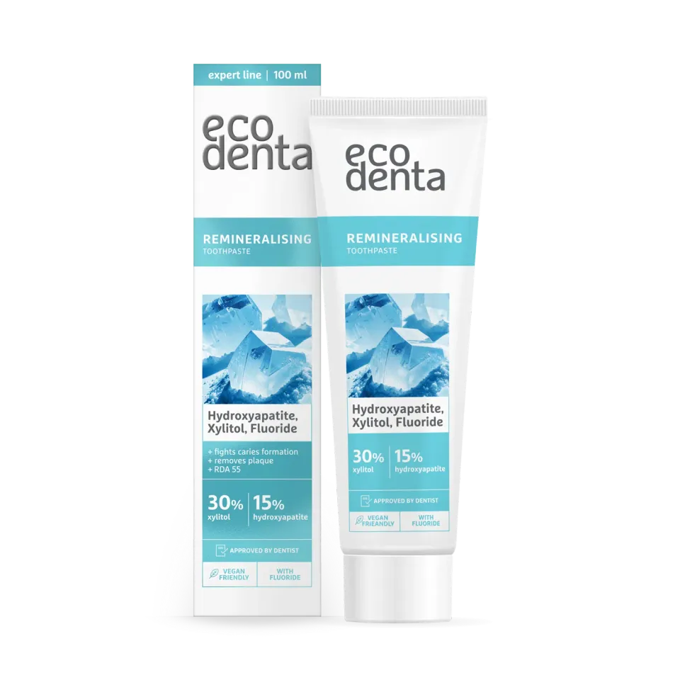 Ecodenta Remineraliserende tandpasta 100 ml med fluor