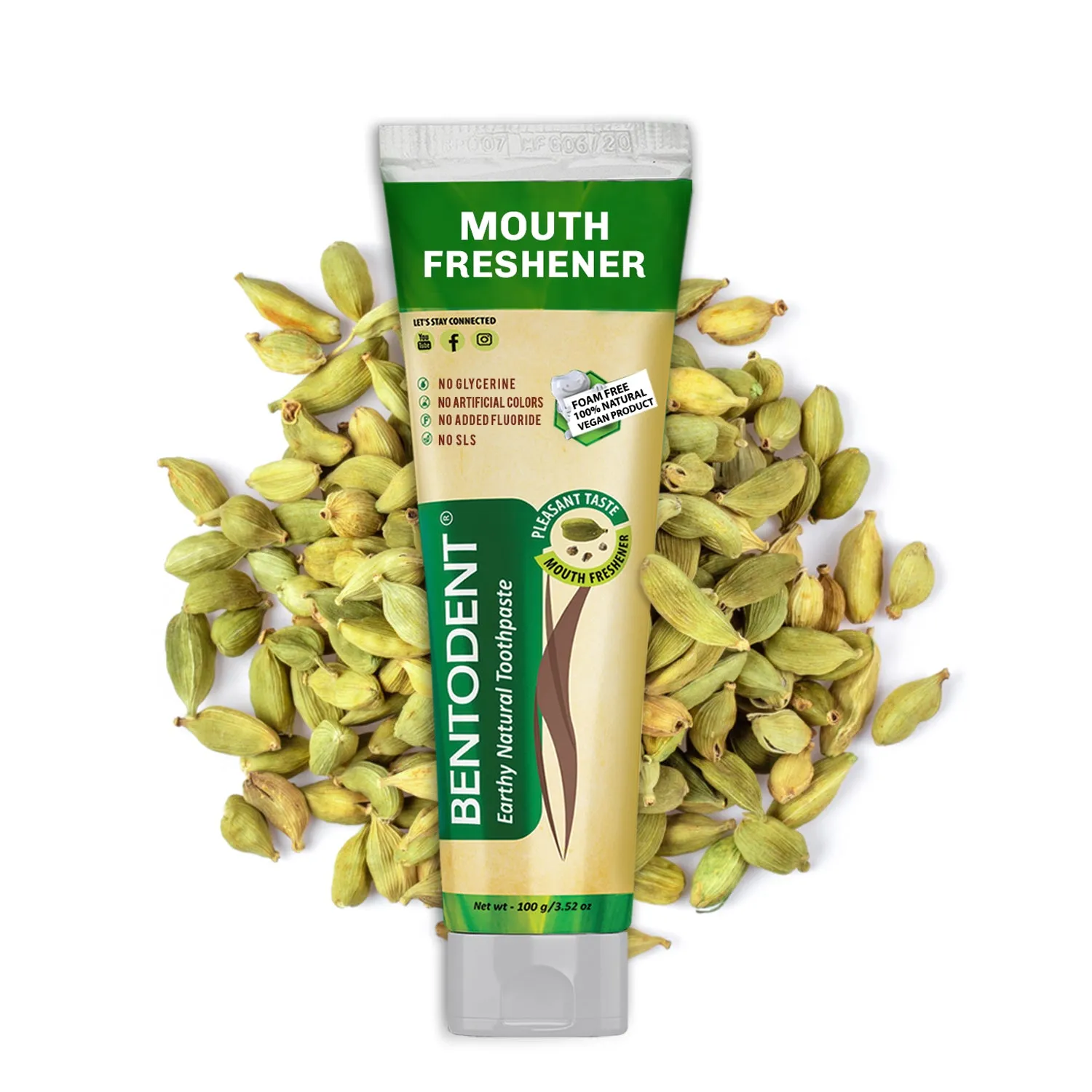 Bentodent Cardamom tandpasta 100 g fluorfri bentonitler