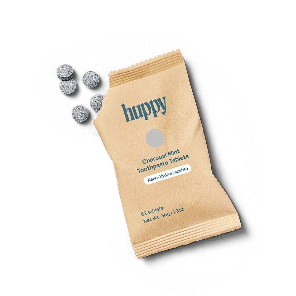 Huppy refill tandpastatabletter pebermynte 3 pak plastfri