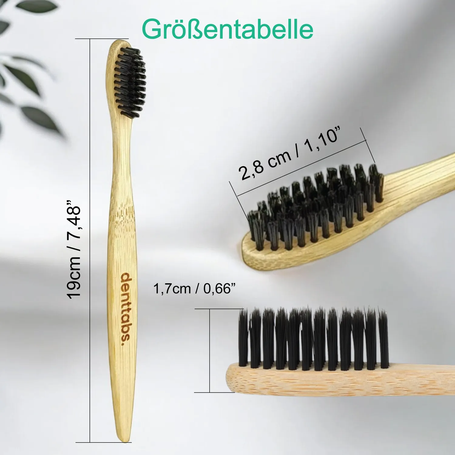 DENTTABS bambus tandbørste blød til børn og voksne