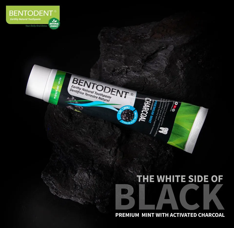Bentodent Charcoal Teeth Whitening tandpasta 2x100 g mint