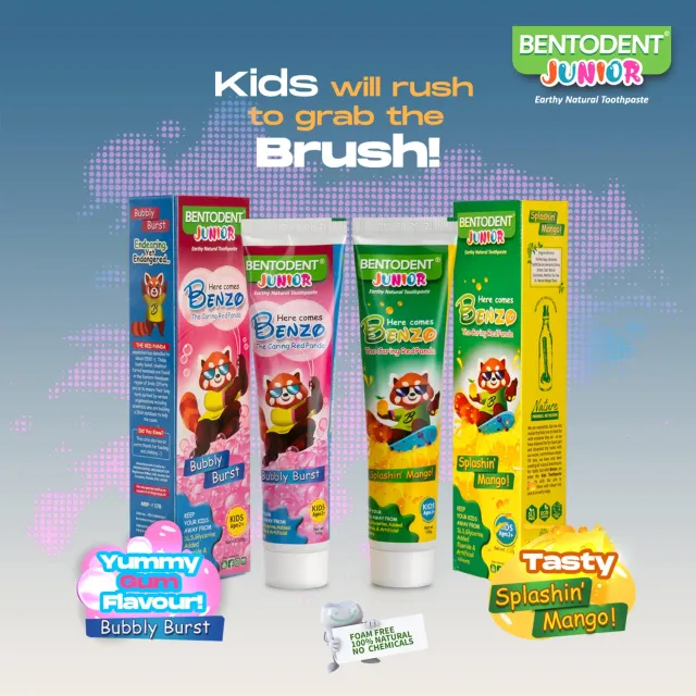 Bentodent Kids Pack tandpasta Bubbly Burst Mango 2-pak mild