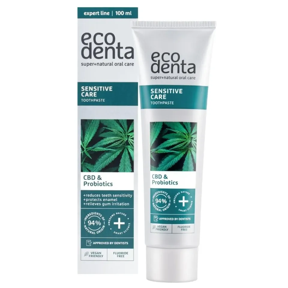 Ecodenta tandpasta CBD probiotika 100 ml sensitiv