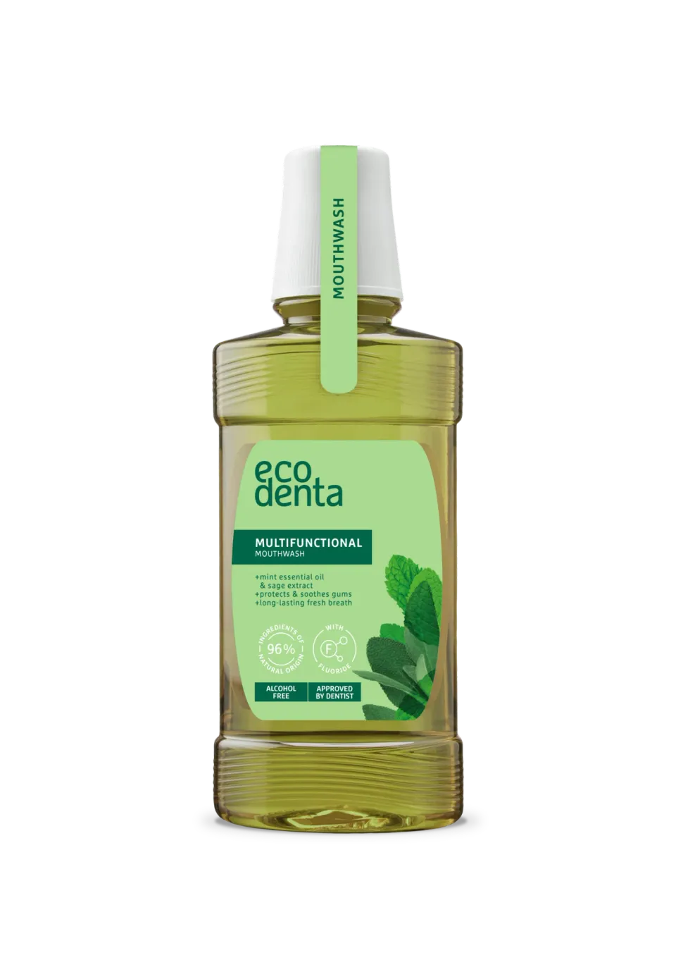 Ecodenta multifunktionel mundskyl 250 ml med mynte fluor