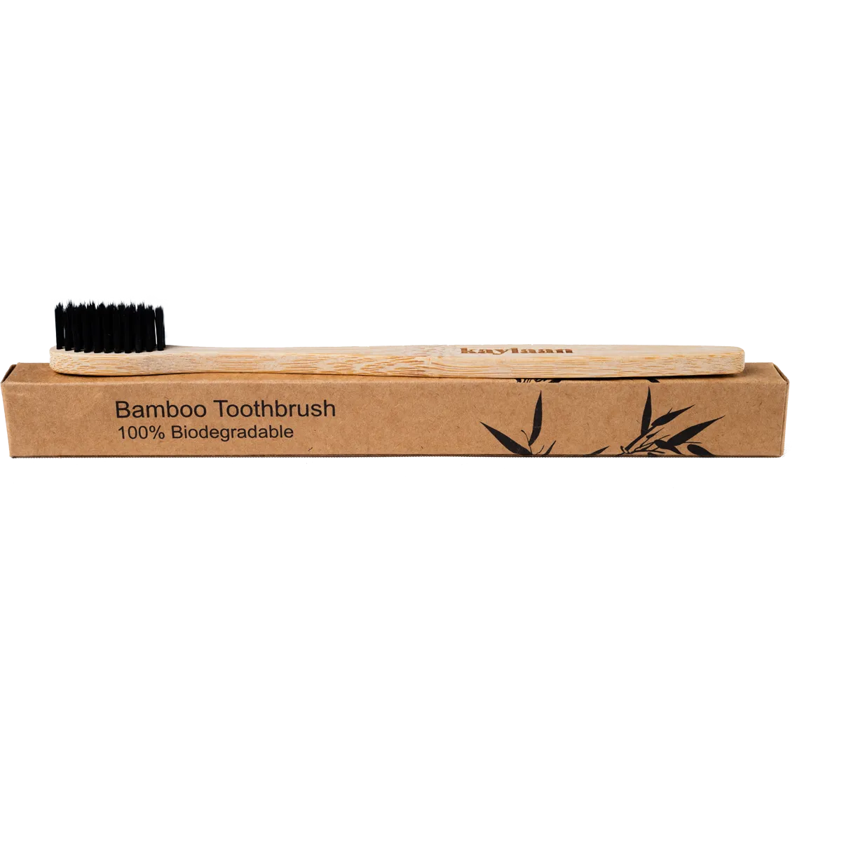Kaylaan Organic Bamboo tandbørste 1 stk kul medium