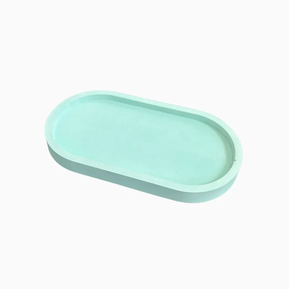 Valkki badeværelsesbakke beton oval mint 18 cm
