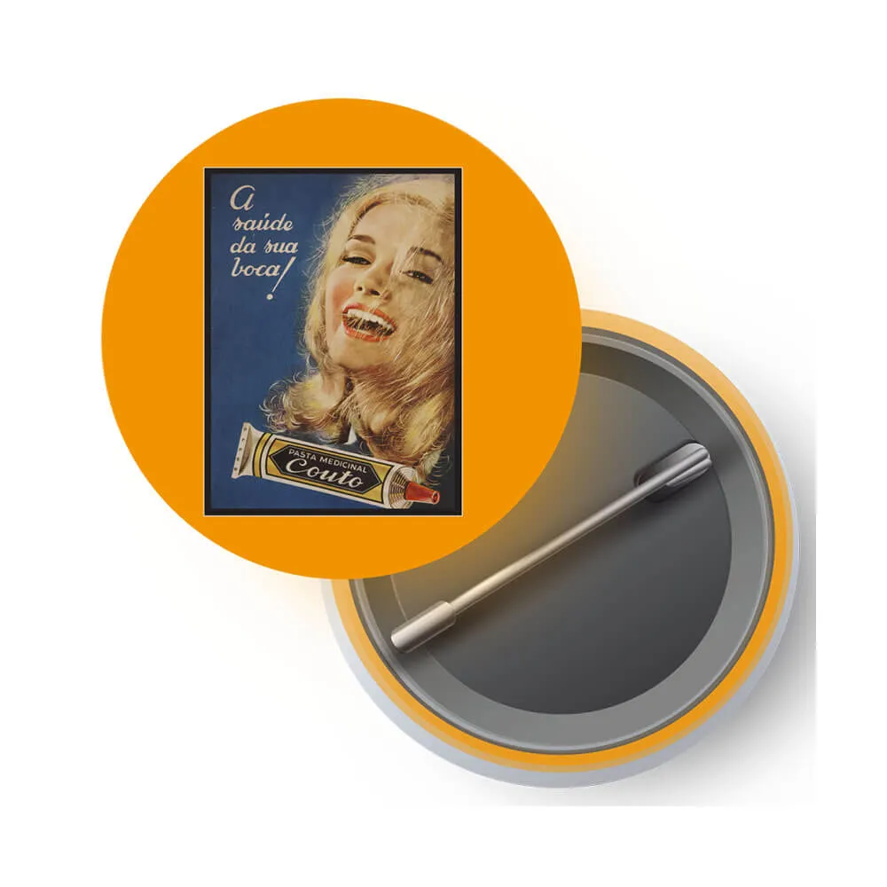 Couto badge pin 5,8 cm rundt vintagemotiv
