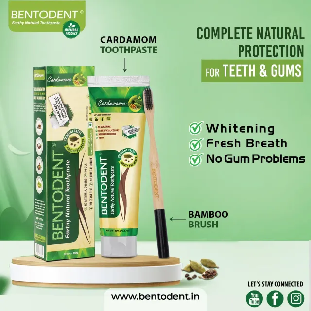 Bentodent Cardamom tandpasta + bambus tandbørste fluorfri