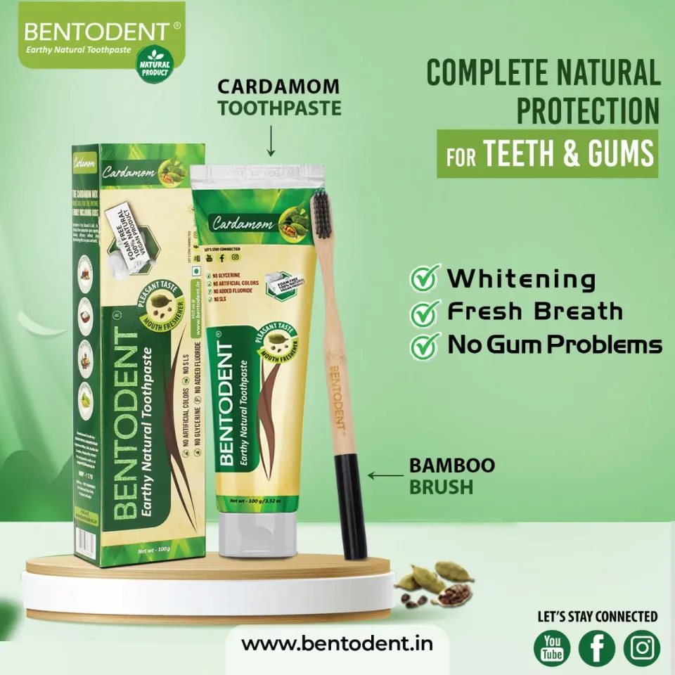 Bentodent Cardamom tandpasta + bambus tandbørste fluorfri
