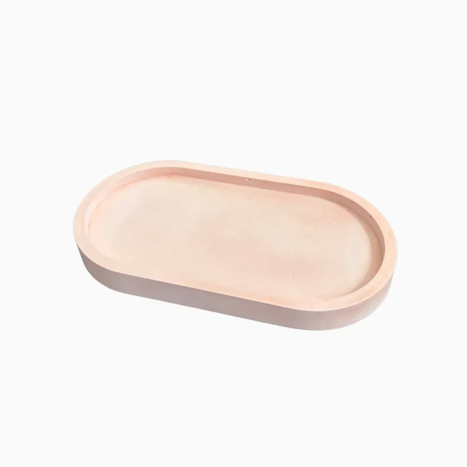 Valkki oval bakke beton rosa 18 cm