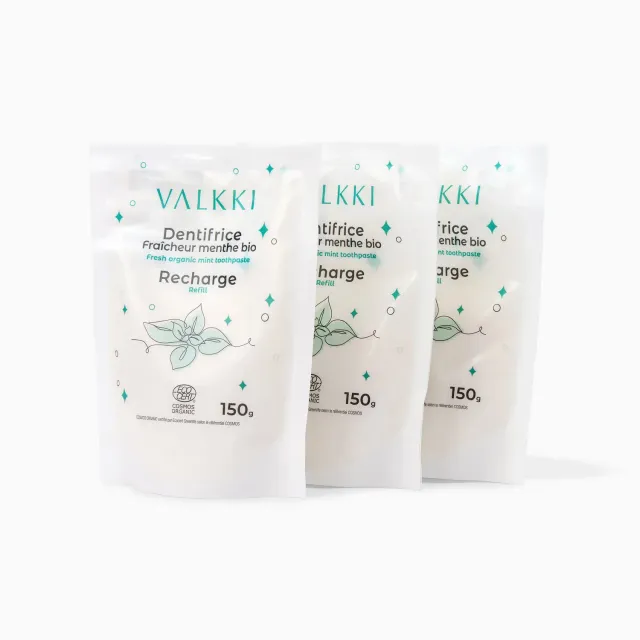 Valkki Trio Recharge Fraîcheur tandpasta mynte 3 x 150 g