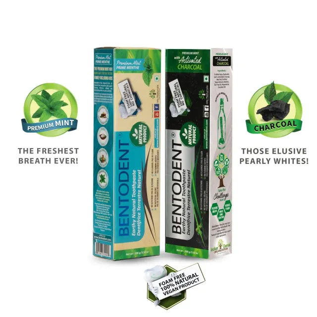 Bentodent Charcoal & Mint tandpasta 2-pak fluoridfri