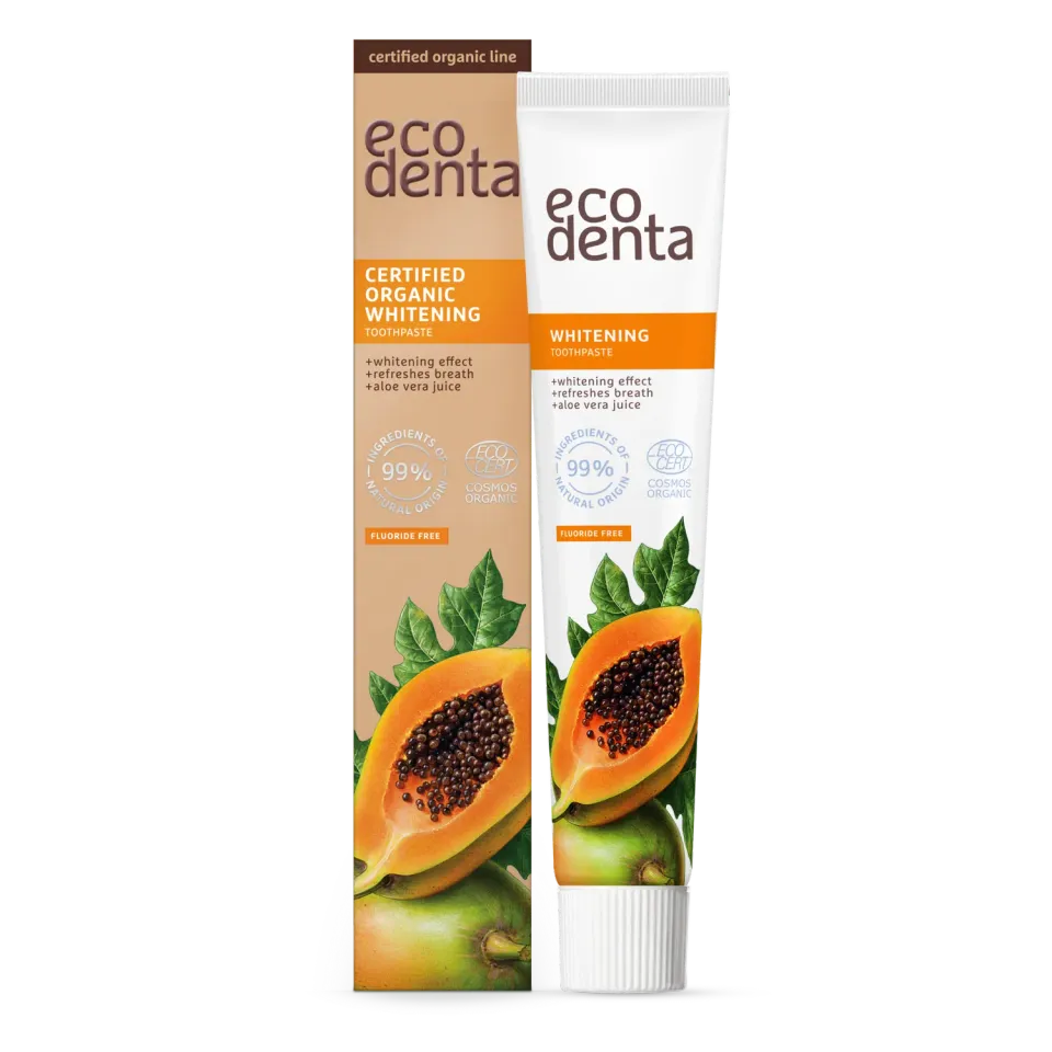 Ecodenta Organic whitening tandpasta 75 ml papaya