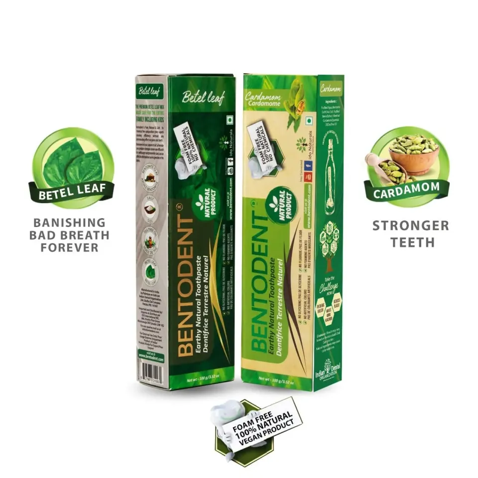 Bentodent Cardamom & Betel Leaf tandpasta 2-pak fluoridfri