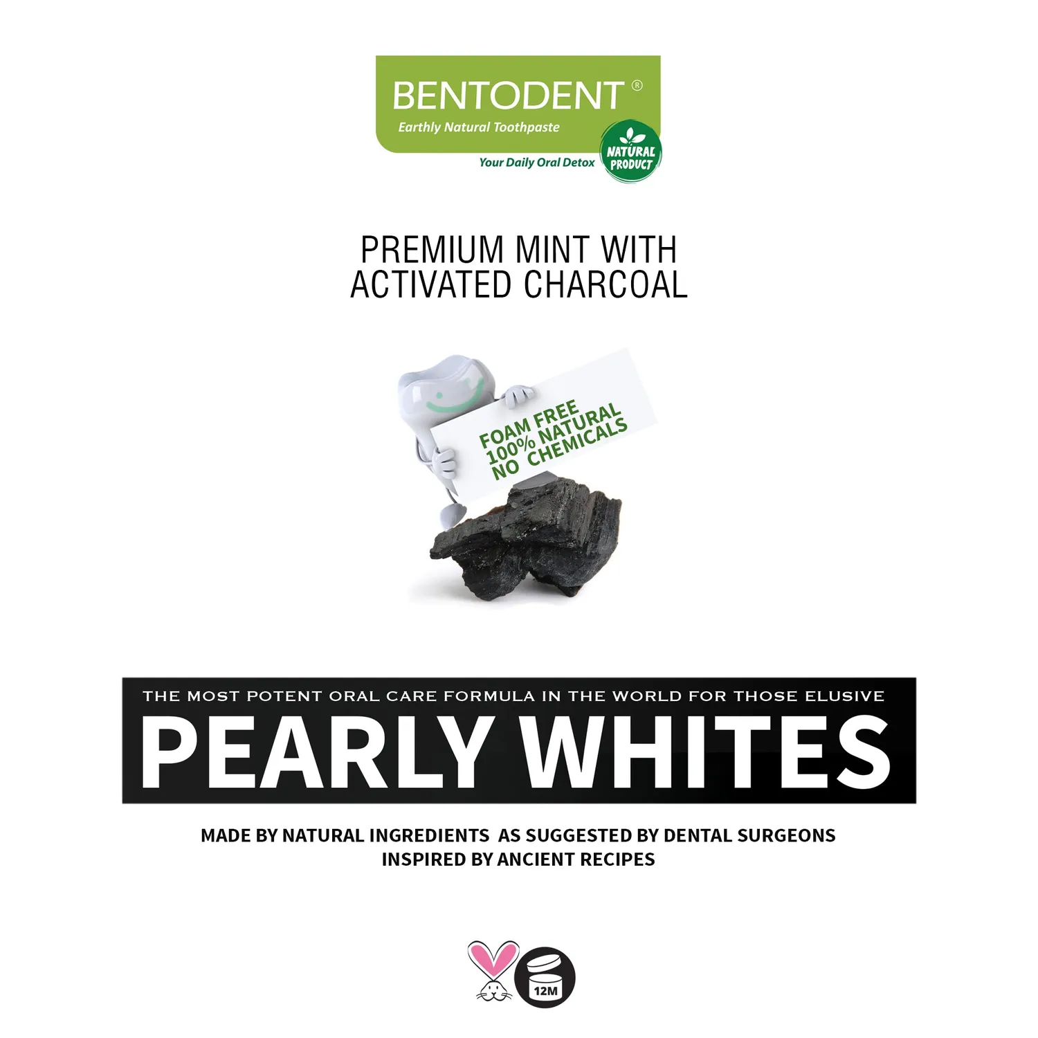 Bentodent Dazzling Duo tandpasta mint 2x100g + børste