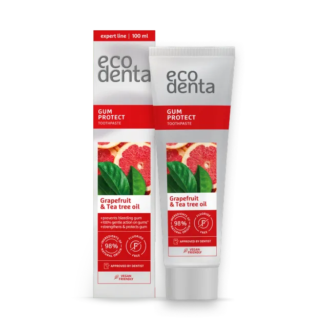 Ecodenta Gum Protect tandpasta tea tree 100 ml mod blødende tandkød