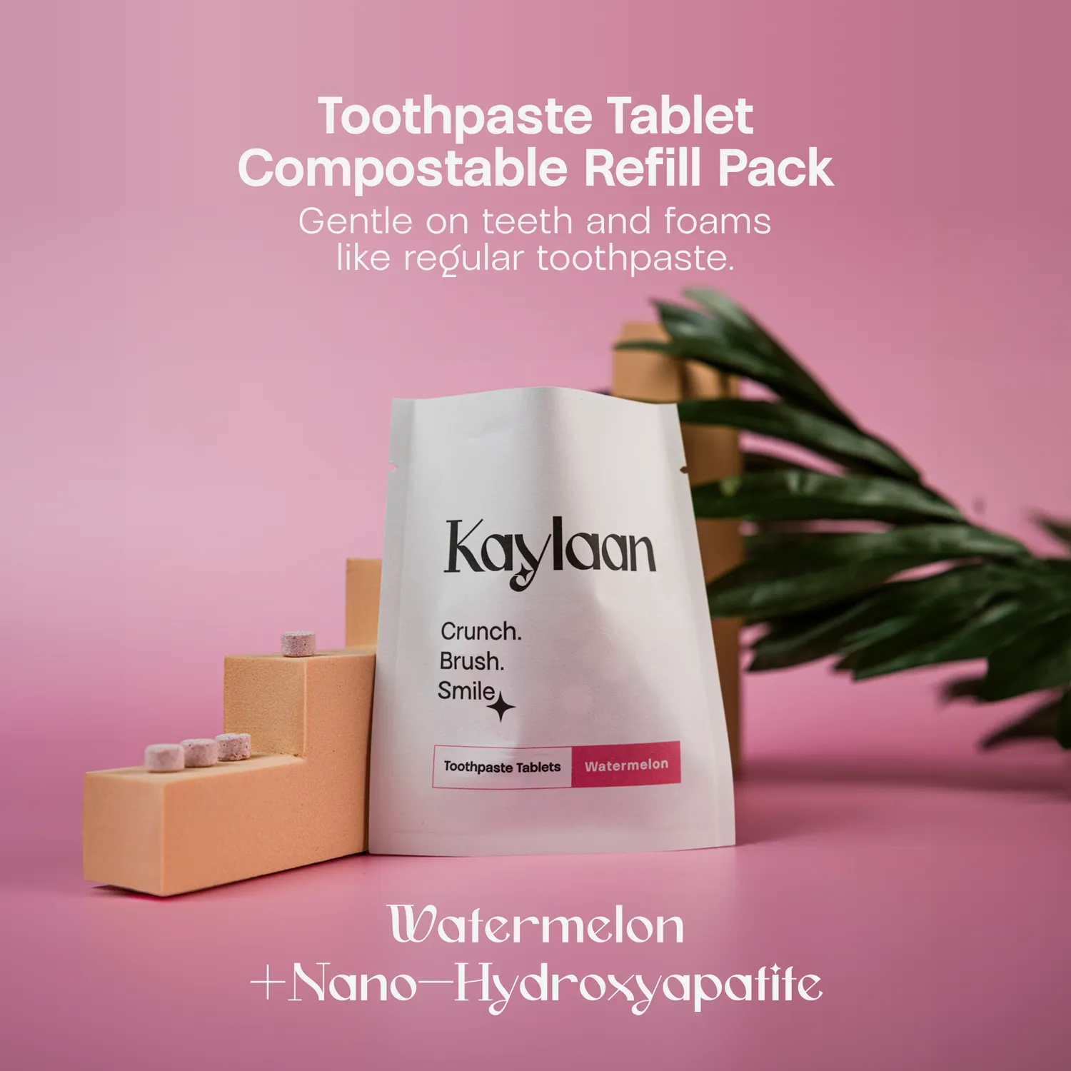 Kaylaan Watermelon tandpastatabletter refill 90 stk vandmelon