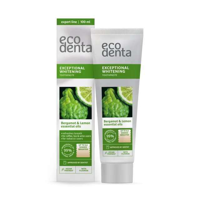 Ecodenta tandpasta 100 ml bergamotte citron blegende