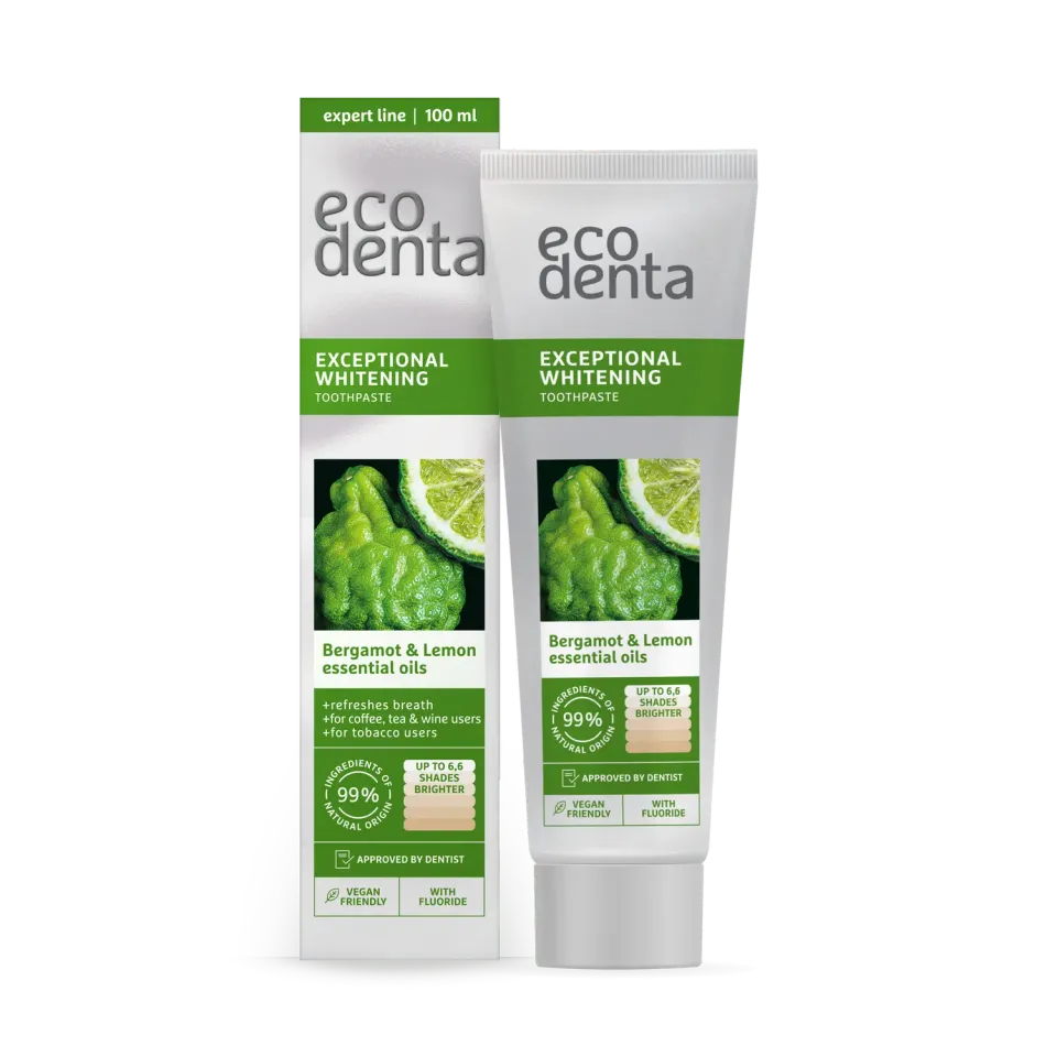Ecodenta tandpasta 100 ml bergamotte citron blegende