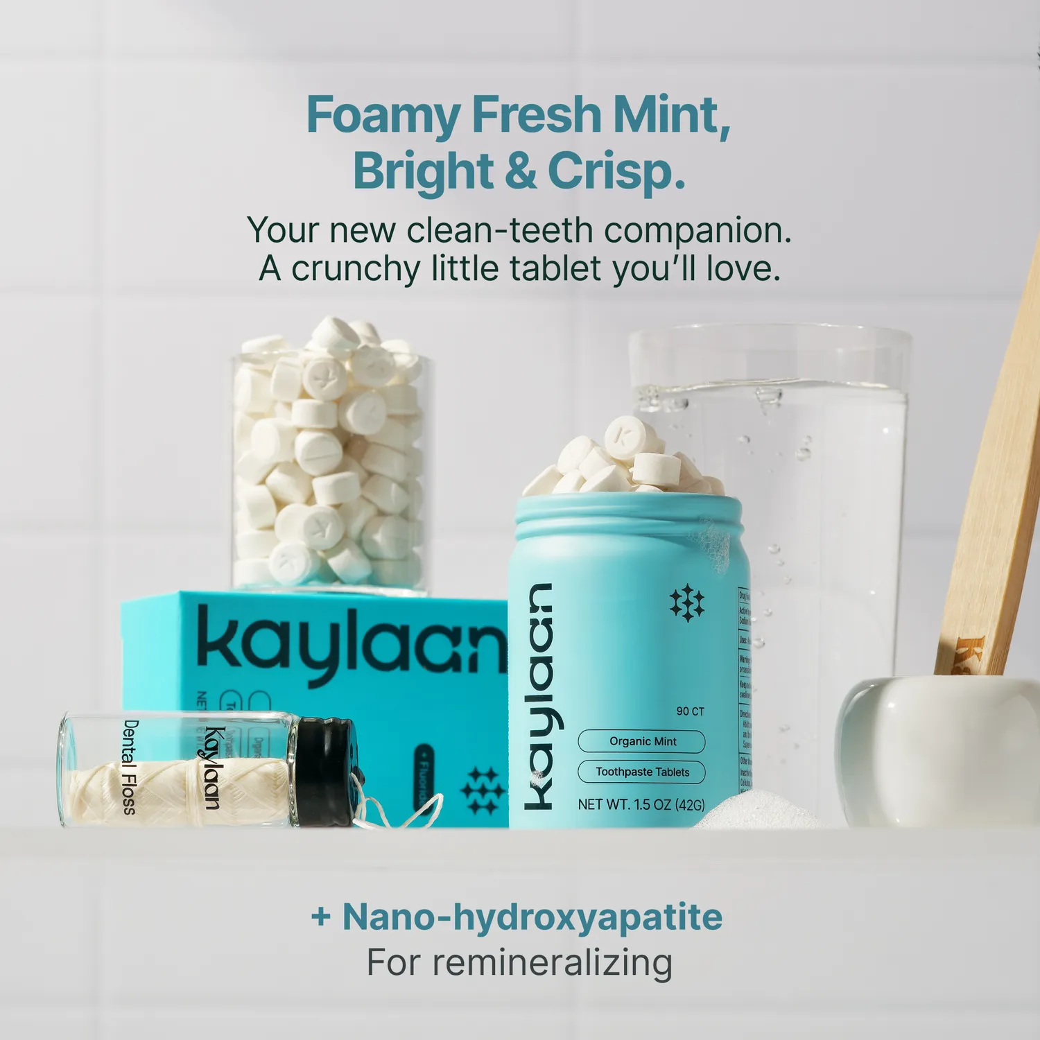 Kaylaan Mint tandpastatabletter 90 stk uden fluor