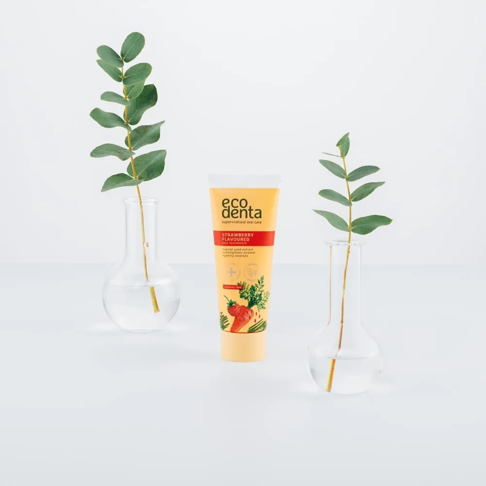 Ecodenta børnetandpasta 75 ml jordbær gulerod