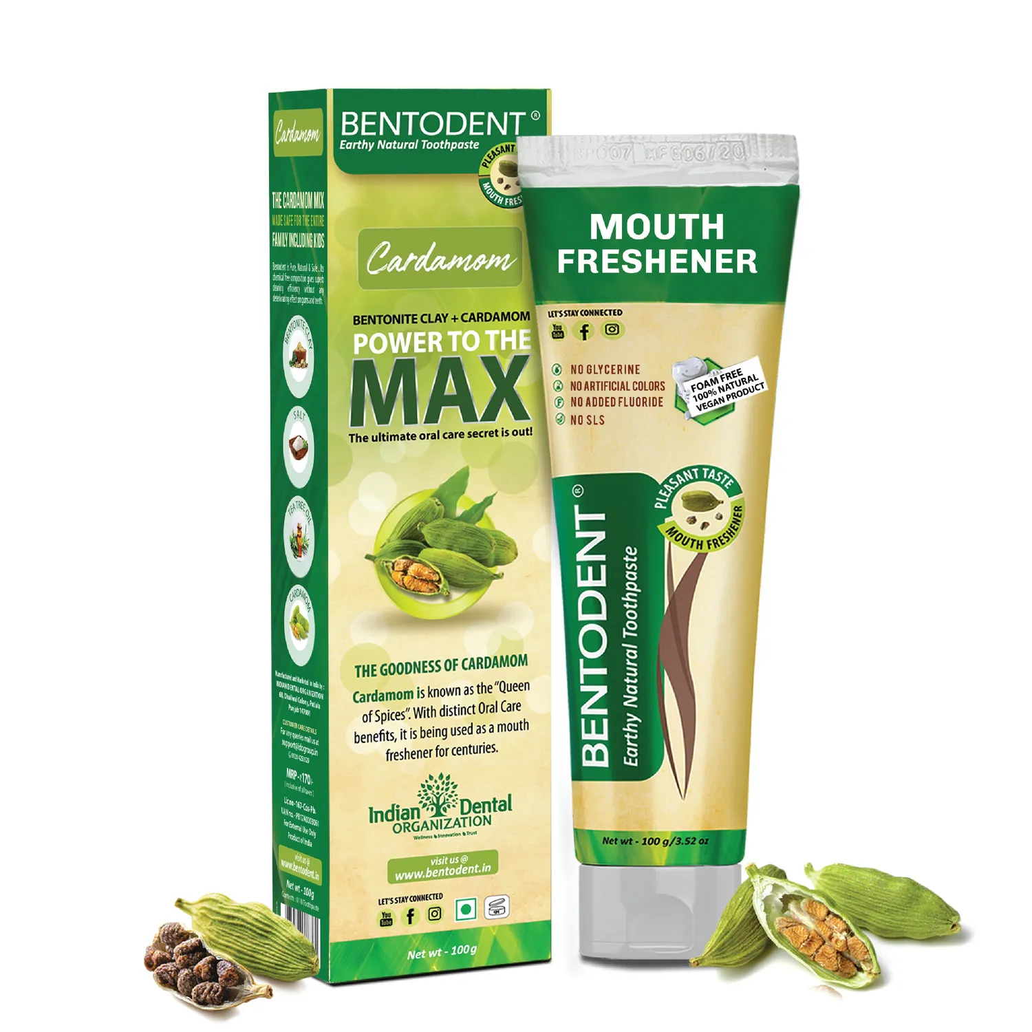 Bentodent Cardamom tandpasta 100 g fluorfri bentonitler