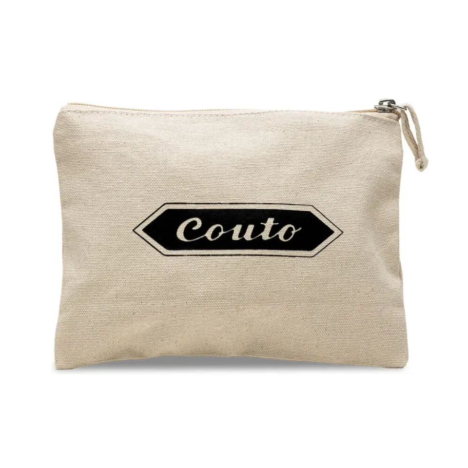 Couto Toilettaske i bomuld natur med logo